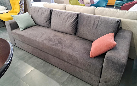 detail image of cushion on sofa, modern living room