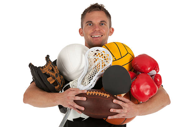 istock Man holding sports equiments 184988077