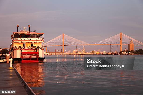 Savannah River Stock Photo - Download Image Now - Savannah - Georgia, Georgia - US State, Talmadge Bridge