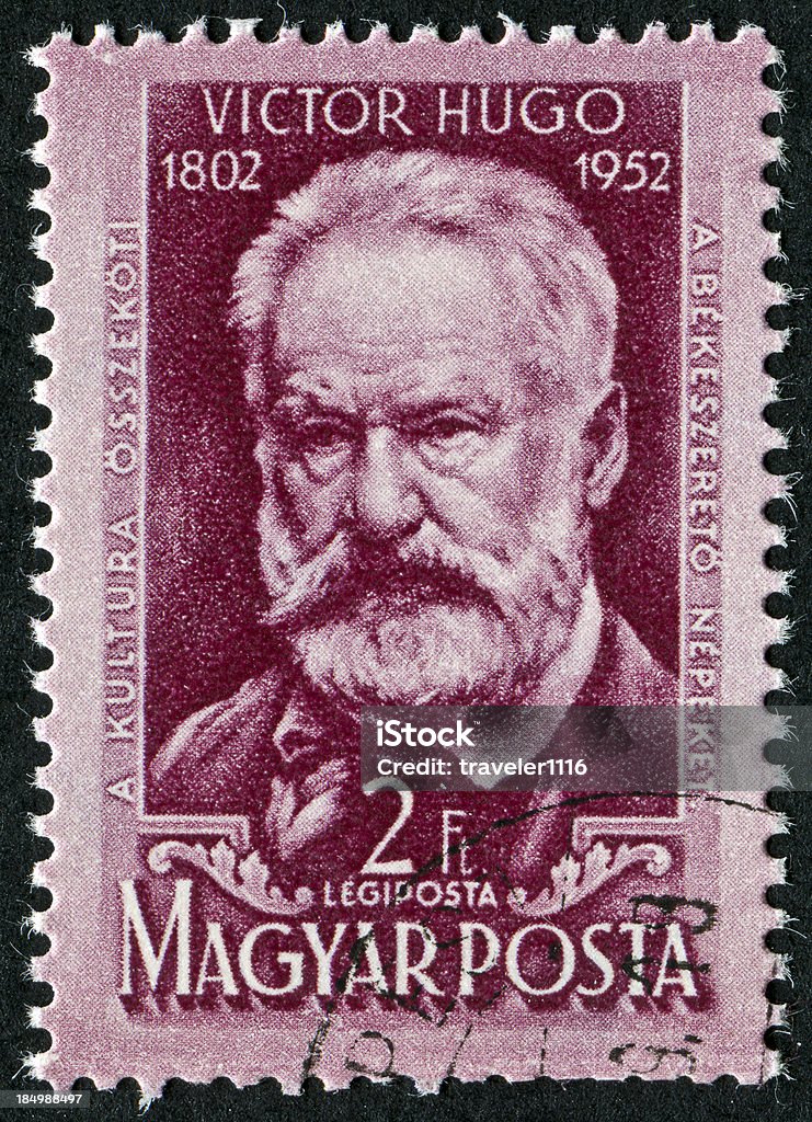 Victor Hugo Stamp - Lizenzfrei Briefmarke Stock-Foto