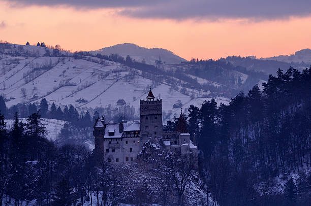 Bran Castle - Brasov, Romania "Bran Castle from Brasov, Romania the former residence of Vlad Dracula.More Romanian Great Castles:" bran stock pictures, royalty-free photos & images