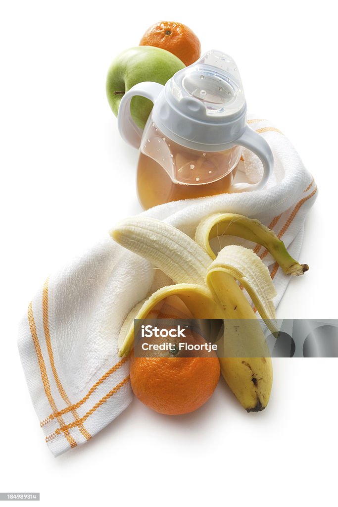 Attrezzatura per neonato: Succhi e frutta - Foto stock royalty-free di Attrezzatura per neonato