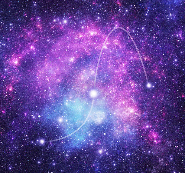 Constellations. Microscopium (Mic) Representation of the constellation Microscopium (Mic), one of the modern constellations microscopium stock pictures, royalty-free photos & images