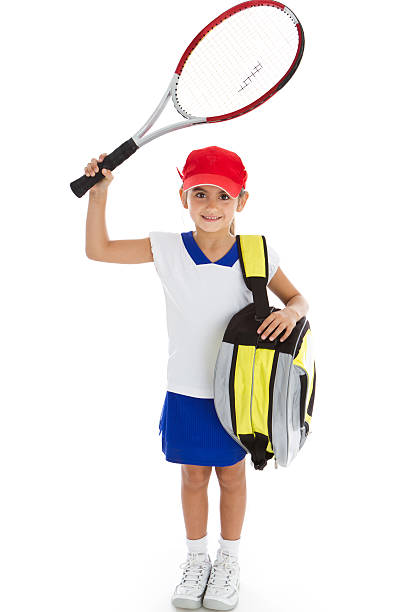 istock Smiling tennis player with racket 184989578