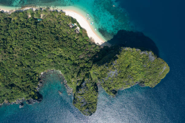 istock Aerial view of helicopter island 1849903619