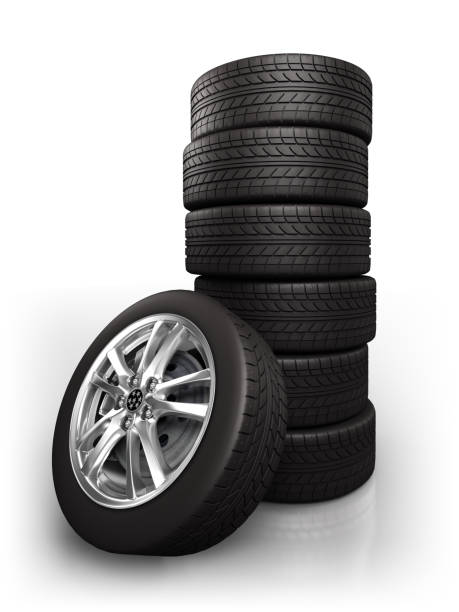 istock Car wheels - isolated on white with clipping path 184990525