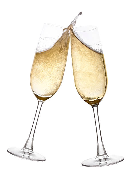 Celebration toast with champagne stock photo