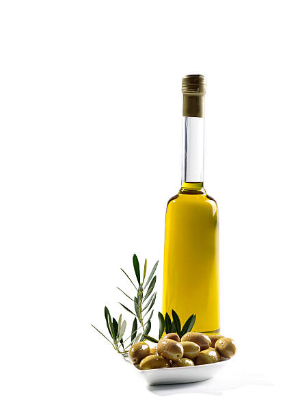 oliwa z oliwek - olive oil bottle olive cooking oil zdjęcia i obrazy z banku zdjęć