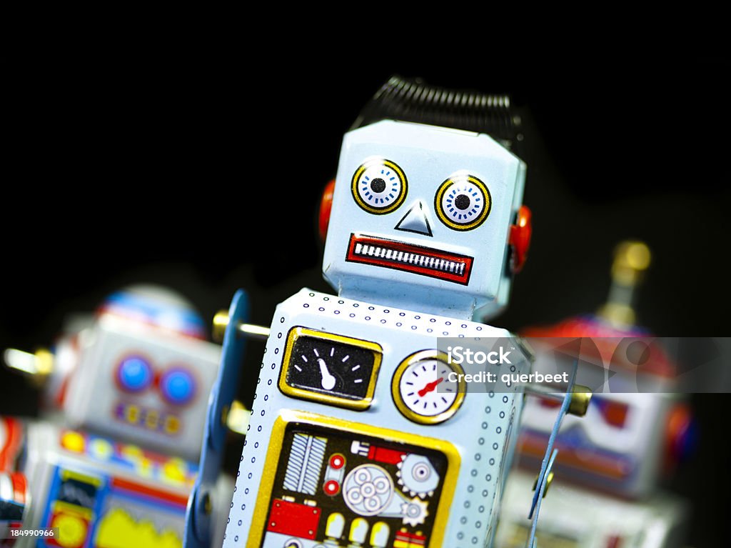 Retro Tin Roboter - Lizenzfrei Aufziehspielzeug Stock-Foto