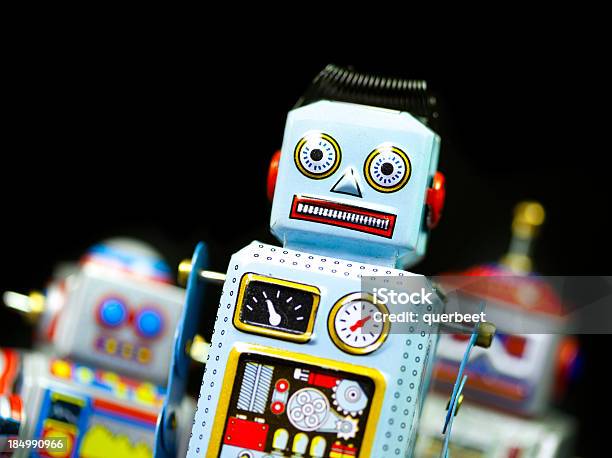 Retro Tin Roboter Stockfoto und mehr Bilder von Aufziehspielzeug - Aufziehspielzeug, Fotografie, Gusseiserne Pfanne