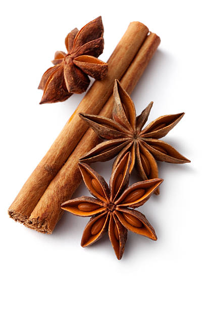 ervas aromáticas secas e especiarias: canela, anis - cinnamon imagens e fotografias de stock