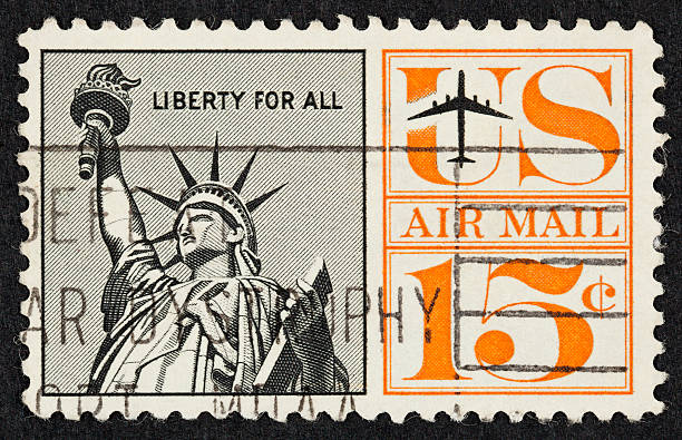 Vintage Air Mail stamp: Statue of Liberty 1961