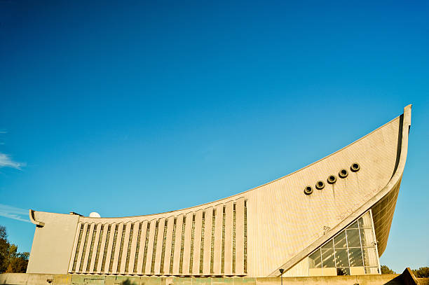 istock Abandoned Vilnius Sport Hall, side view 184992405