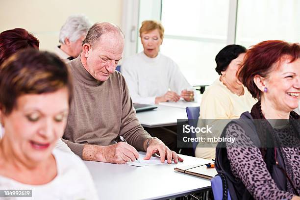 Group Of Seniors On Seminar Stock Photo - Download Image Now - 55-59 Years, 60-64 Years, 65-69 Years