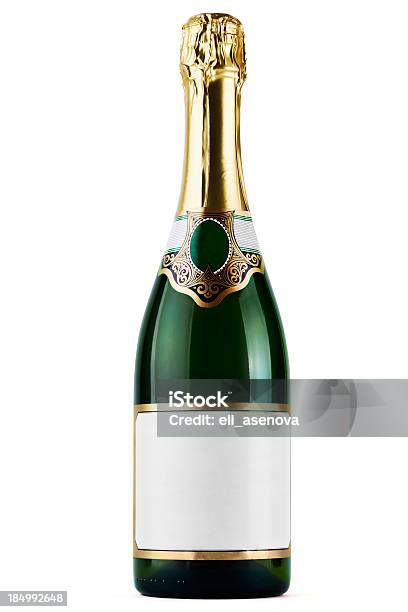 1 Flasche Champagner Stockfoto und mehr Bilder von Schaumwein - Schaumwein, Flasche, Freisteller – Neutraler Hintergrund