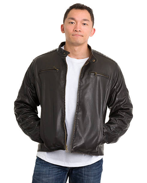 istock Young Asian Man in Leather Jacket 184992710