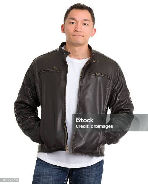 Young Asian Man In Leather Jacket Stock Photo - Download Image Now - Leather Jacket, Men, Cut Out