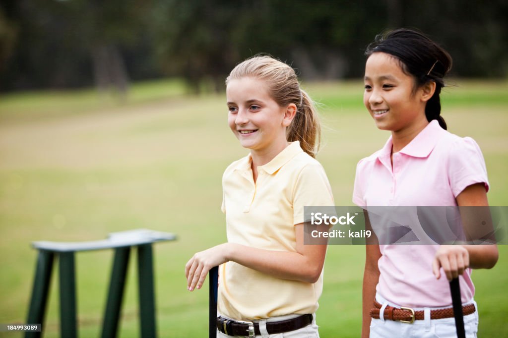 Dziewczynki Gra w golfa - Zbiór zdjęć royalty-free (Golf - Sport)