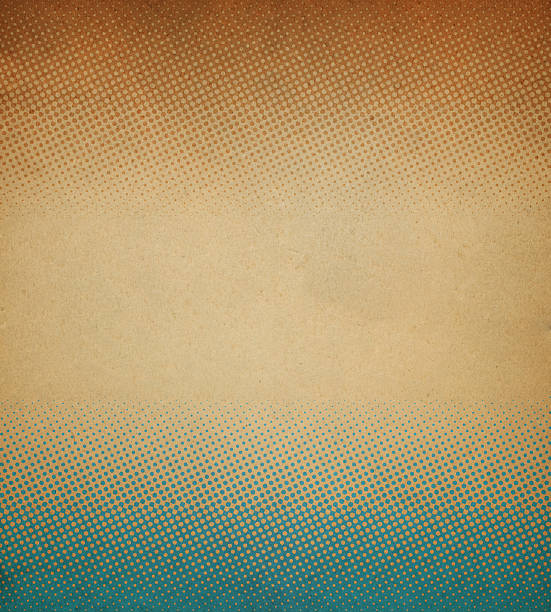 Abstract halftone pattern on stained antique paper stock photo