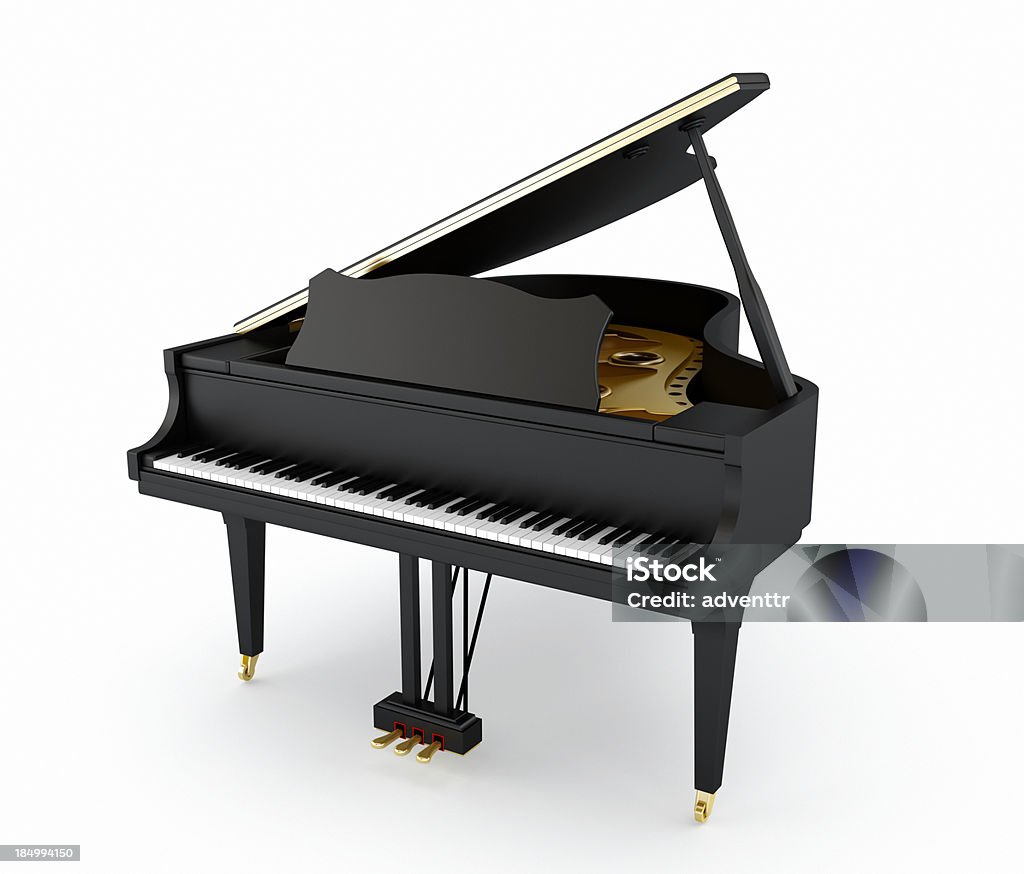 piano à queue noire - Photo de Piano libre de droits