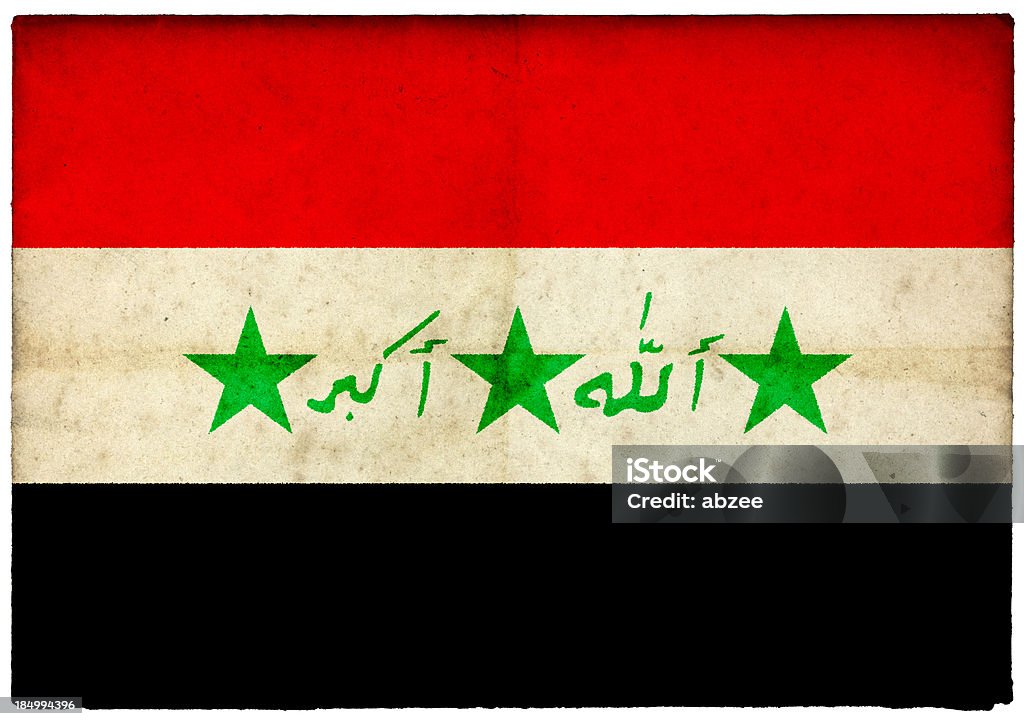 Grunge Iraqi Flag on rough edged old postcard Grunge Iraqi Flag on rough edged old postcard - part of a full range of ephemera for the 2012 London Games.For more of this series please see this lightbox Abstract Stock Photo
