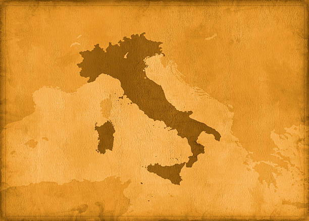 vintage italia mappa - italy map foto e immagini stock
