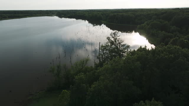 Magical drone footage of mysterious lake; part of the Four Rivers Conservation.
