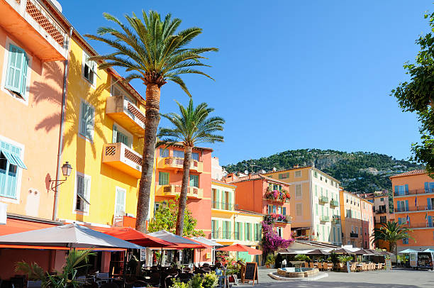 Market square on French Riviera stock photo
