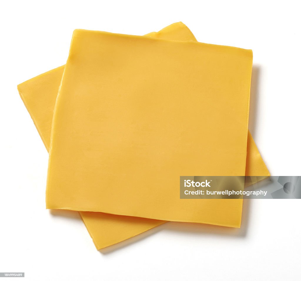 Fatias de queijo americano - Foto de stock de Queijo royalty-free