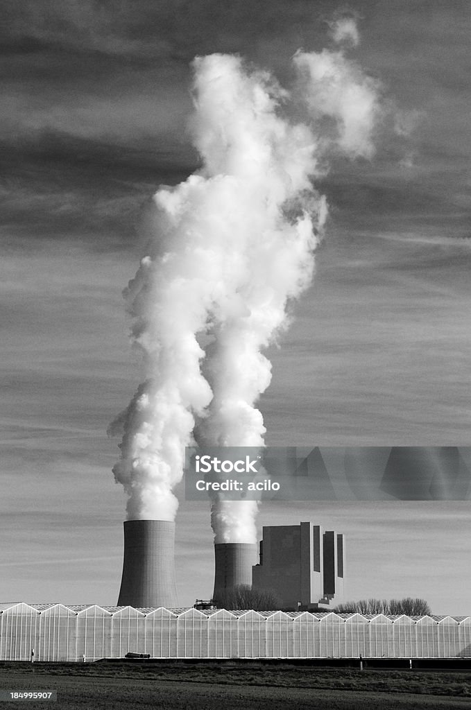 Moderne power plant und im Gewächshaus - Lizenzfrei Abgas Stock-Foto