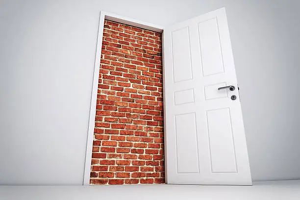 Bricked up door.