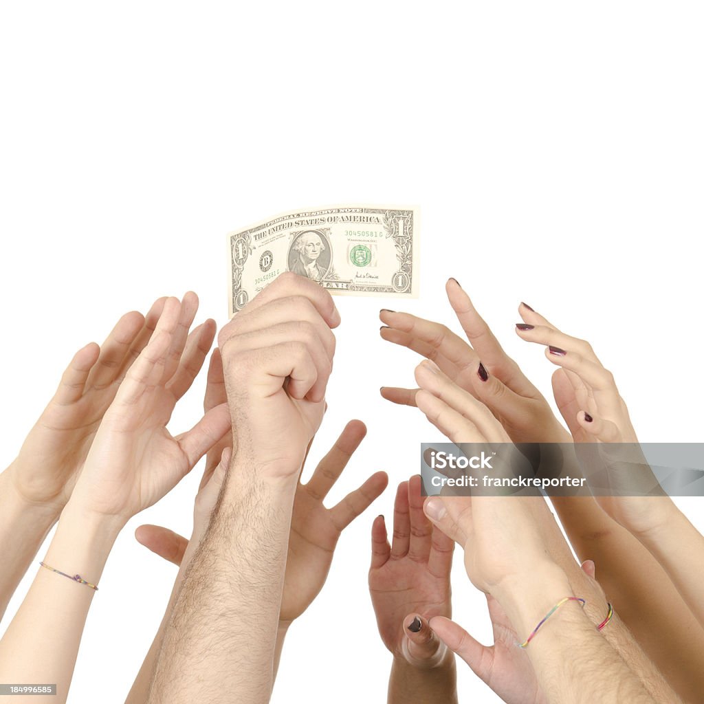 Raggiungere il successo con i soldi - Foto stock royalty-free di Banconota di dollaro statunitense