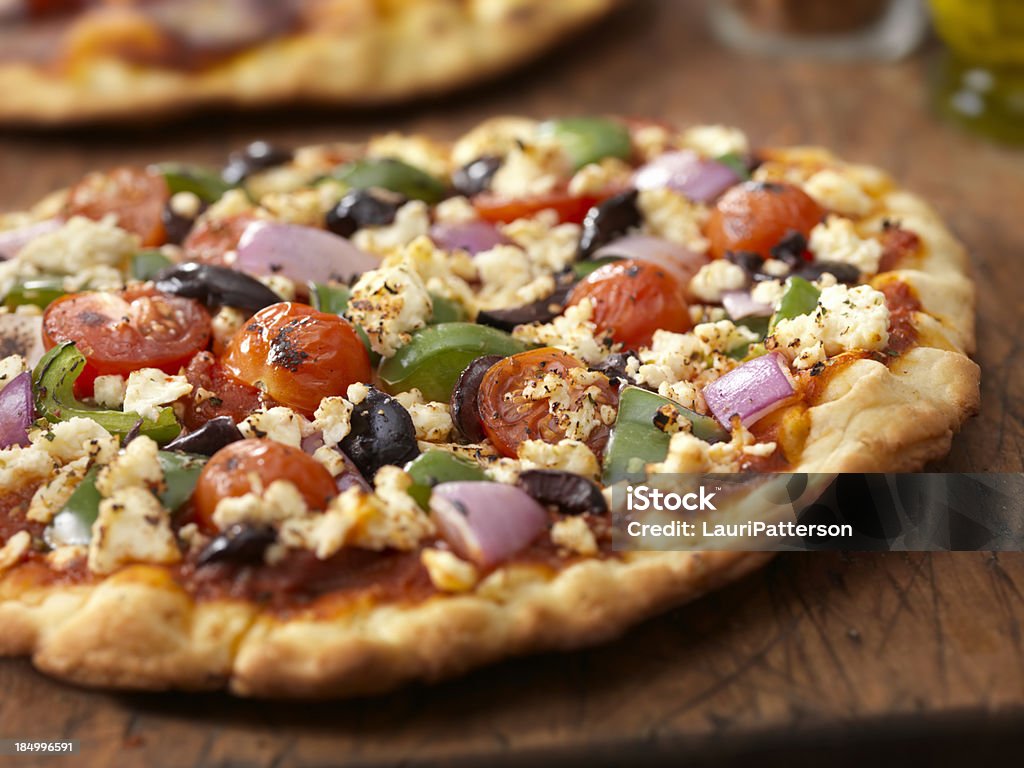 Pizza, alfabeto greco - Foto stock royalty-free di Pizza