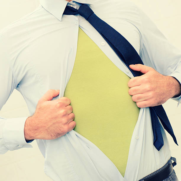 istock Business Man and his superhero 184996603