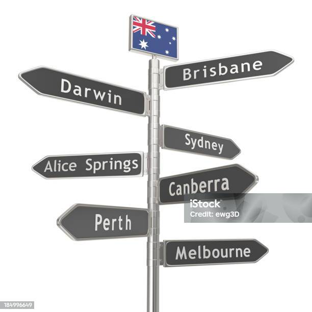 Leere Wegweiseraustralien Städte Stockfoto und mehr Bilder von Perth - Australien - Perth - Australien, Sydney, Alice Springs
