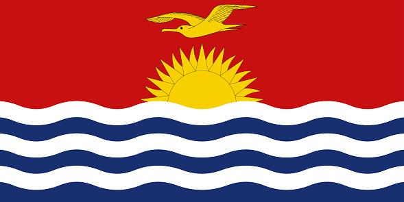 Kiribati flag. Correct proportion aspect ratios of national flags. Official colors. Vector illustration EPS10