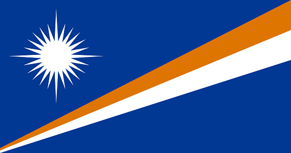Marshall Islands flag. Correct proportion aspect ratios of national flags. Official colors. Vector illustration EPS10