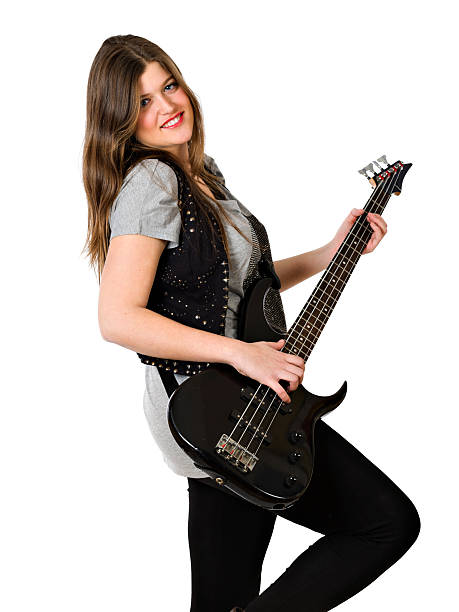 istock Woman with a bass guitar 184996872