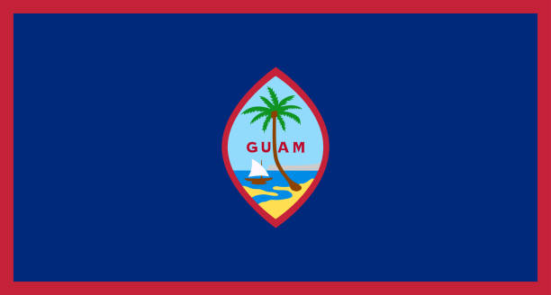 ilustraciones, imágenes clip art, dibujos animados e iconos de stock de bandera de guam. corregir las proporciones de las banderas nacionales. colores oficiales. ilustración vectorial eps10 - guam