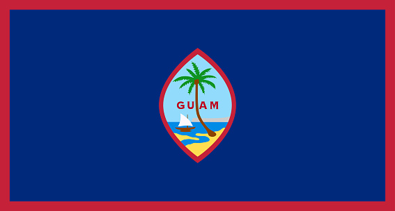 Guam flag. Correct proportion aspect ratios of national flags. Official colors. Vector illustration EPS10