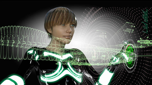 istock Futuristic Interactive Girl Researching Aerodynamics 1849976043