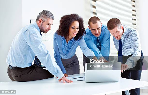 Discussing Project Stock Photo - Download Image Now - Men, Office, Standing