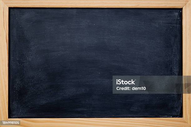 Blank Chalkboard Stock Photo - Download Image Now - Chalkboard - Visual Aid, Border - Frame, Eraser
