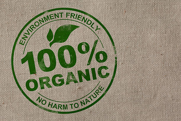 100% Organic Stamp stock photo