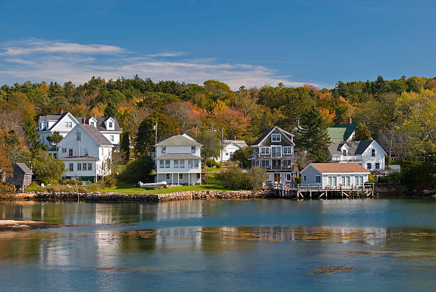 nueva inglaterra en otoño - pemaquid maine fotografías e imágenes de stock