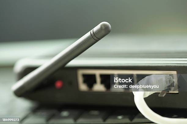Internet Connection With Wlan Router In Home Office Stock Photo - Download Image Now
