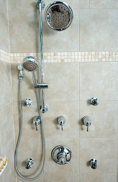istock Elaborate Shower Head System in Home Interior. 184999356