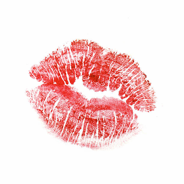 lippenstiftabdruck - lipstick kiss stock-fotos und bilder