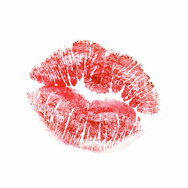lippenstiftabdruck - lippenstift kussmund stock-fotos und bilder
