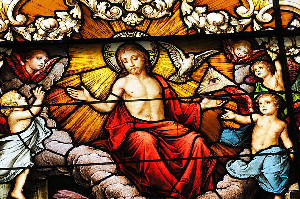 istock Jesus Christ in Stained Glass Window St. Augustine Church 185000061